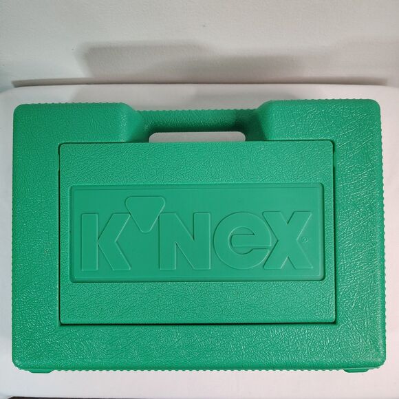 Vtg K'NEX Carry Case PACKED FULL Wheels Building Parts Green Flip Top 90's Toys - Picture 2 of 6